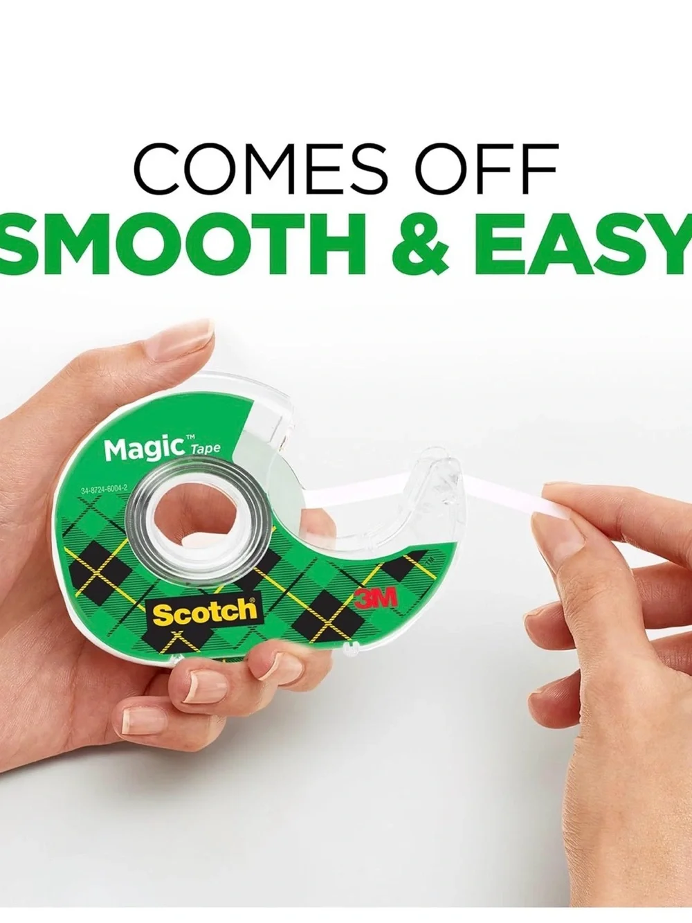 Scotch Magic Tape Dispensers 6-Pack — Clear Dispensers with Green Label